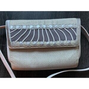 Tre Zeta Abstract Art Leather Crossbody Bag Italy VTG Y2K 90s